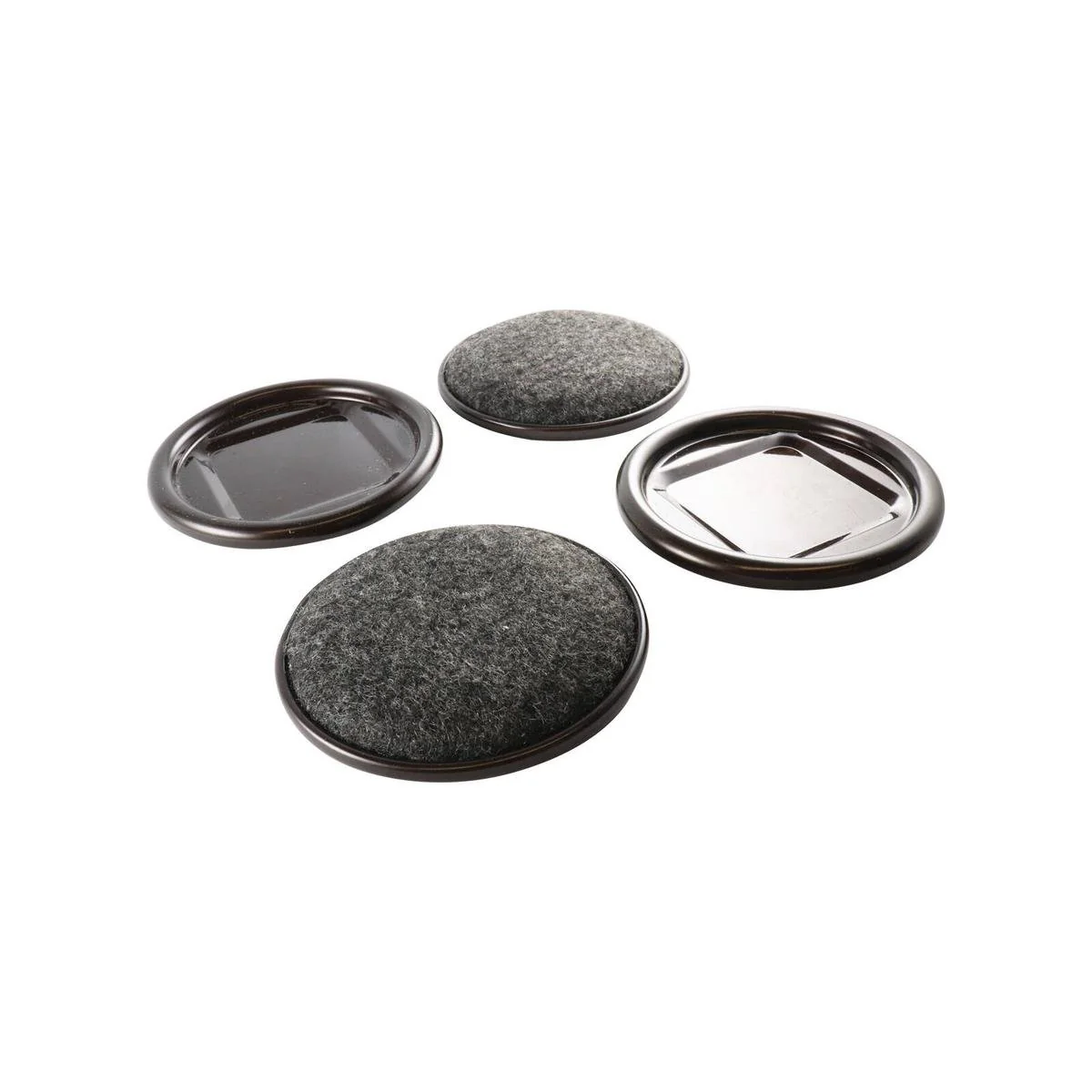 Surface Gard 72mm Brown Round Carpet Base Castor Cups - 4 Pack