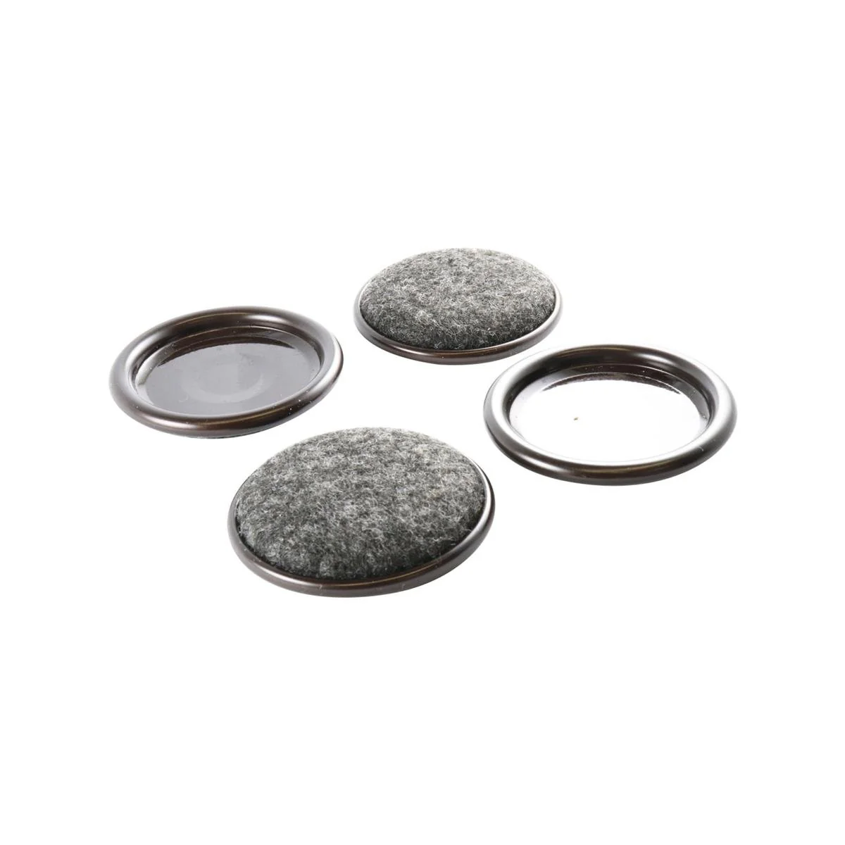 Surface Gard Brown Round Carpet Base Castor Cups 4 Pack - 51mm