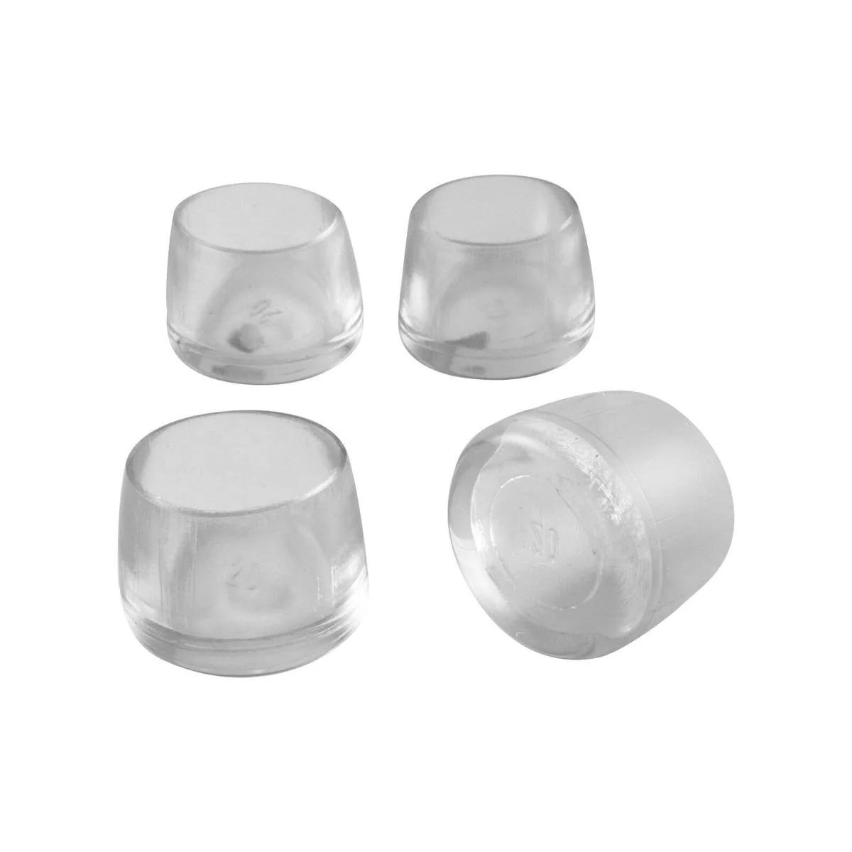 Surface Gard Clear Round Chair Tip 20mm Plastic 4 Pack Easy Glide