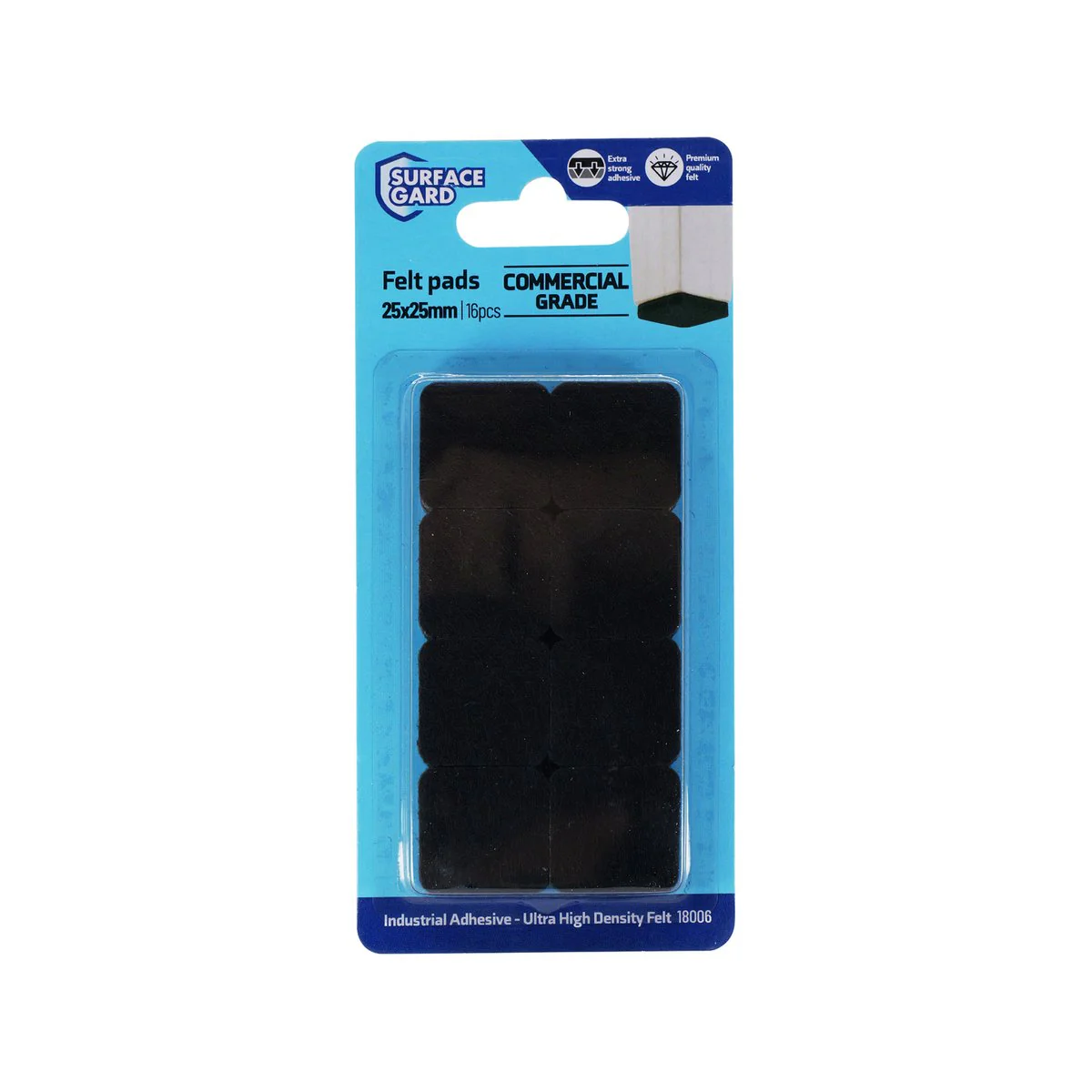 Surface Gard Floor Protection - 25 x 25mm Black Round - 16 Pack - Minimises Vibration and Noise - Image 4