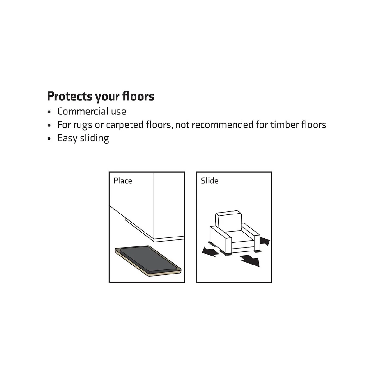 Surface Gard Furniture Slide Glide 200 x 150mm - Brown - 1 Pack - Image 3