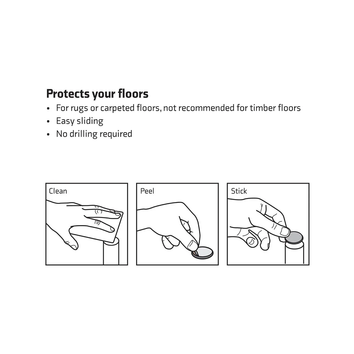 Surface Gard Self Adhesive Slider - 25mm - PTFE - Easy Movement - 20 Pack - Image 3