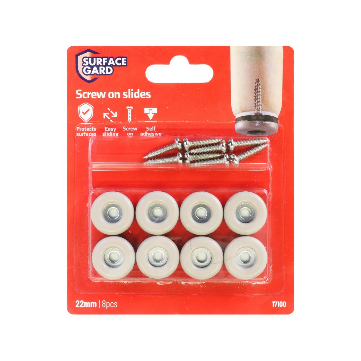 Surface Gard Slide Glide - 22mm - Rubber - Indoor Use - 8 Pack - Image 4