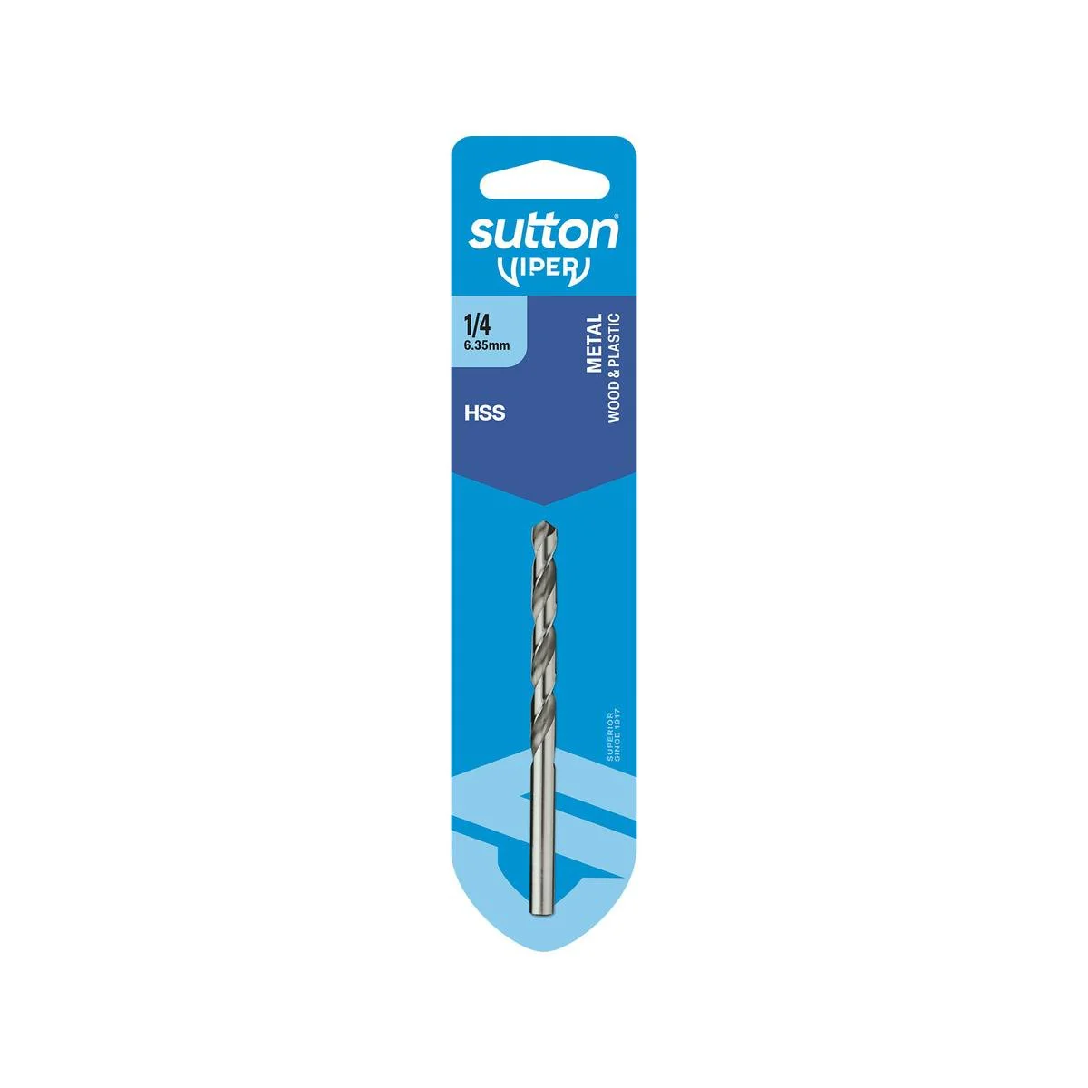 Sutton Tools 1/4" Viper Jobber Drill Bit - M2 HSS - Fast Drilling Speed