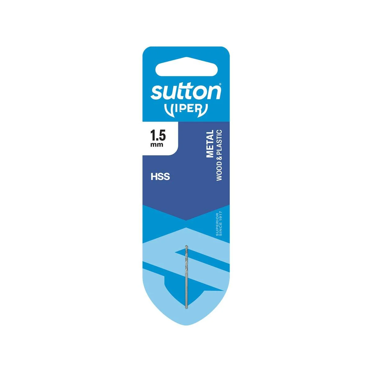 Sutton Tools 1.5mm Viper Jobber Drill Bit - M2 HSS - Fast Drilling