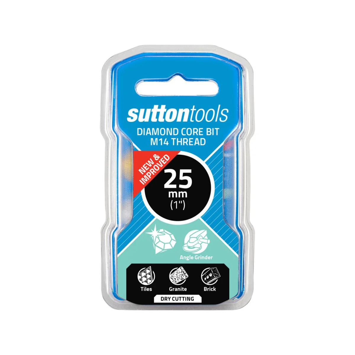Sutton Tools 25mm M14 Diamond Core Bit - Steel - 35mm Depth - Durable