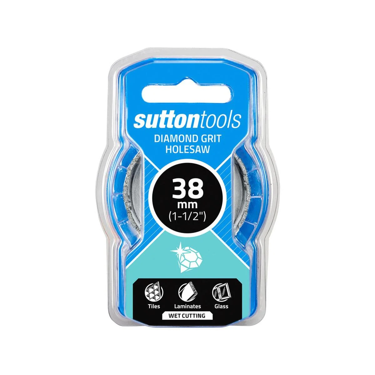 Sutton Tools 38mm Diamond Grit Holesaw - Steel - Long Life - Heat Dissipation