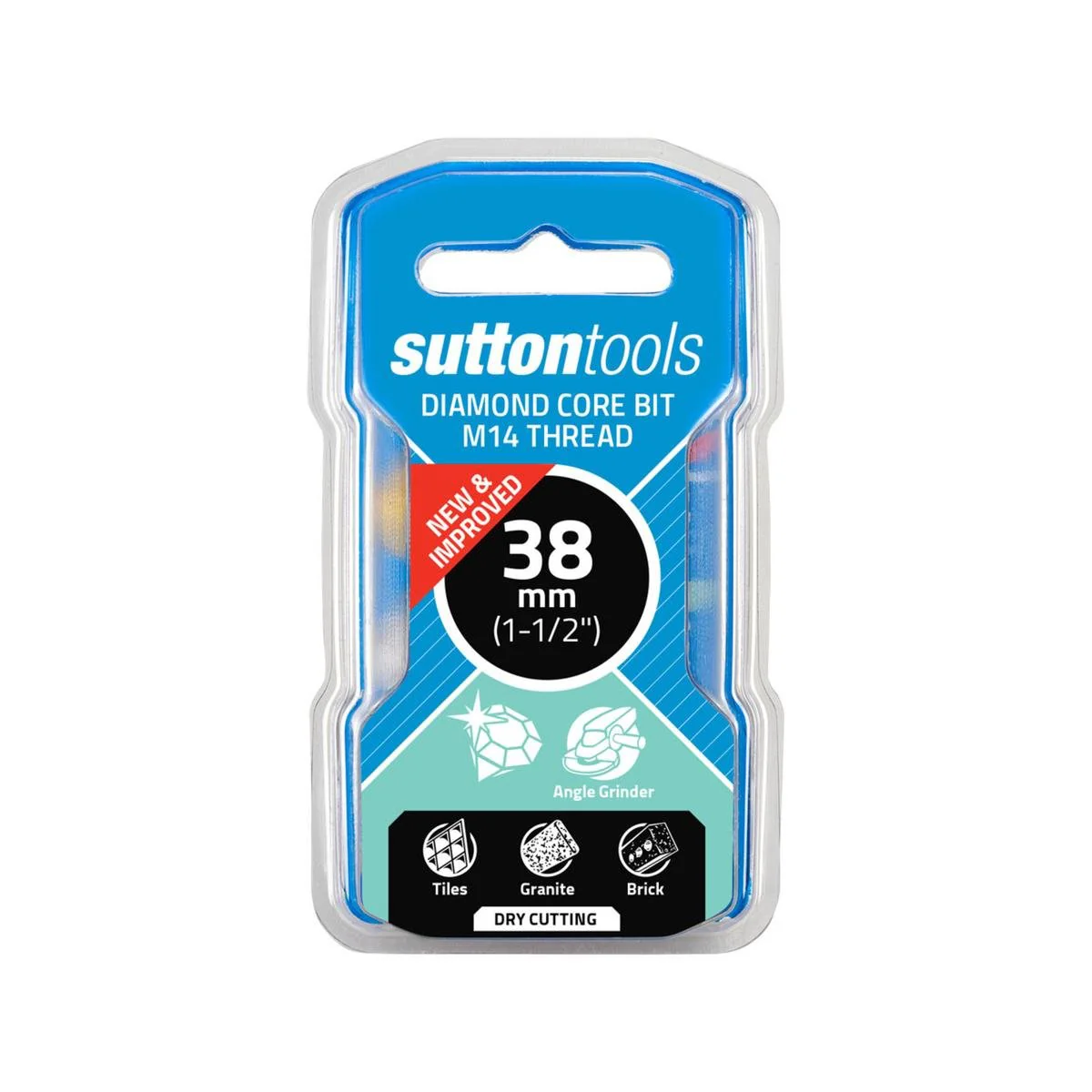 Sutton Tools 38mm M14 Diamond Core Bit - Steel - Durable - Fast Cutting