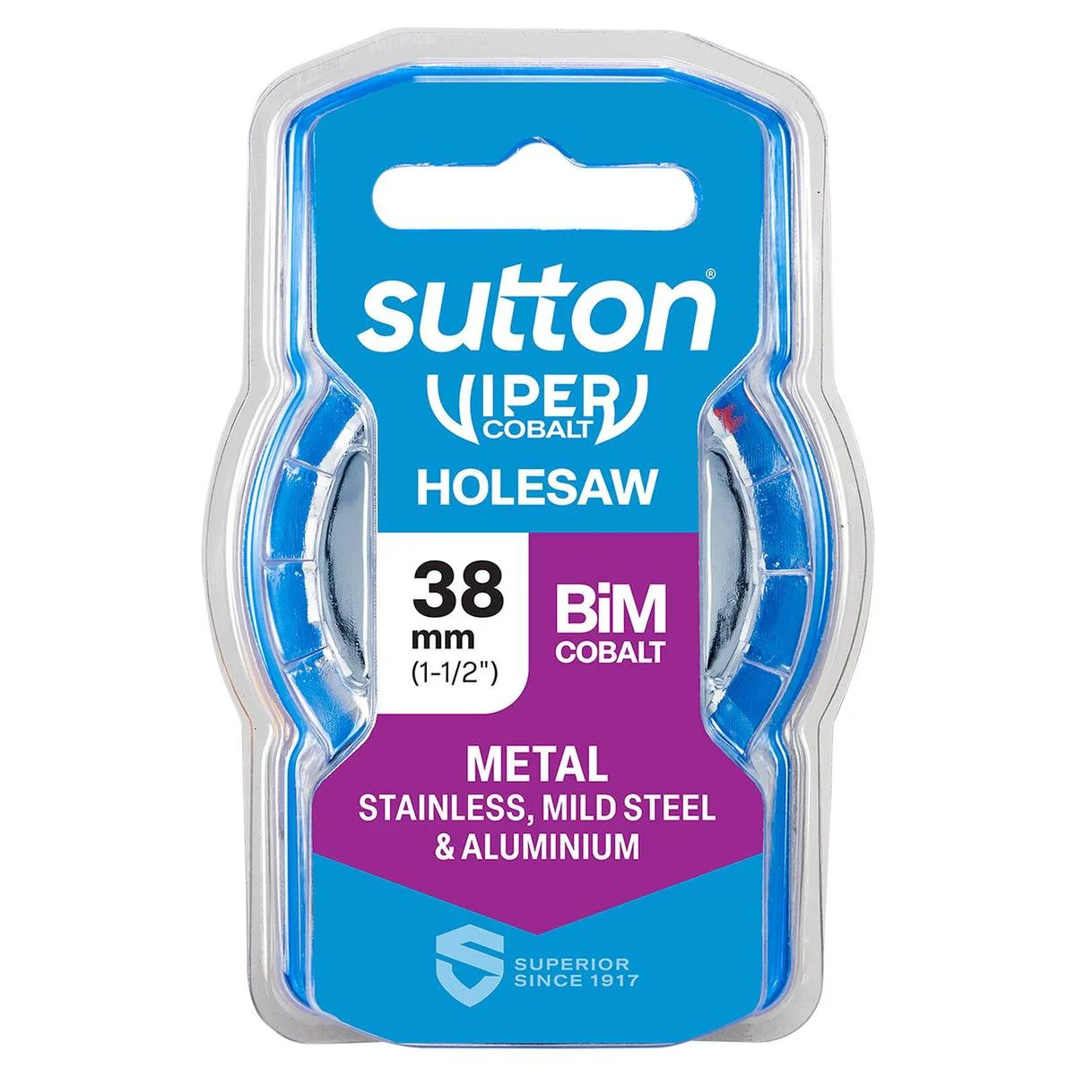 Sutton Tools 38mm Viper Cobalt Bi Metal Holesaw - 32mm Cutting Depth - Durable