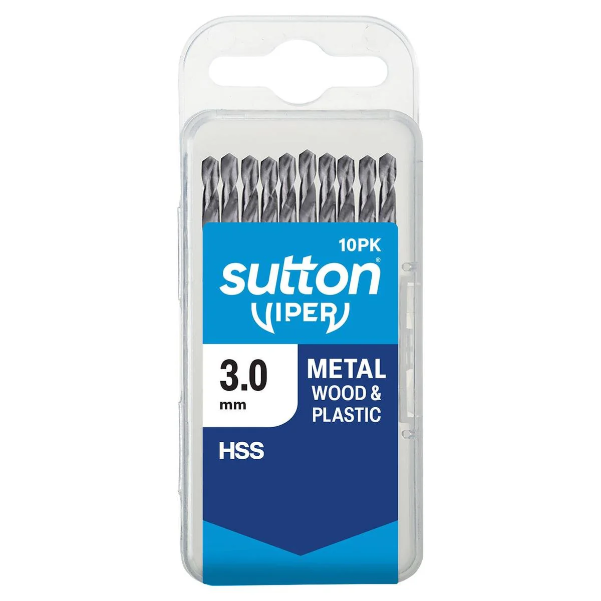 Sutton Tools 3mm Viper Metric Drill Bit 10 Pack - M2 HSS - Bright Finish