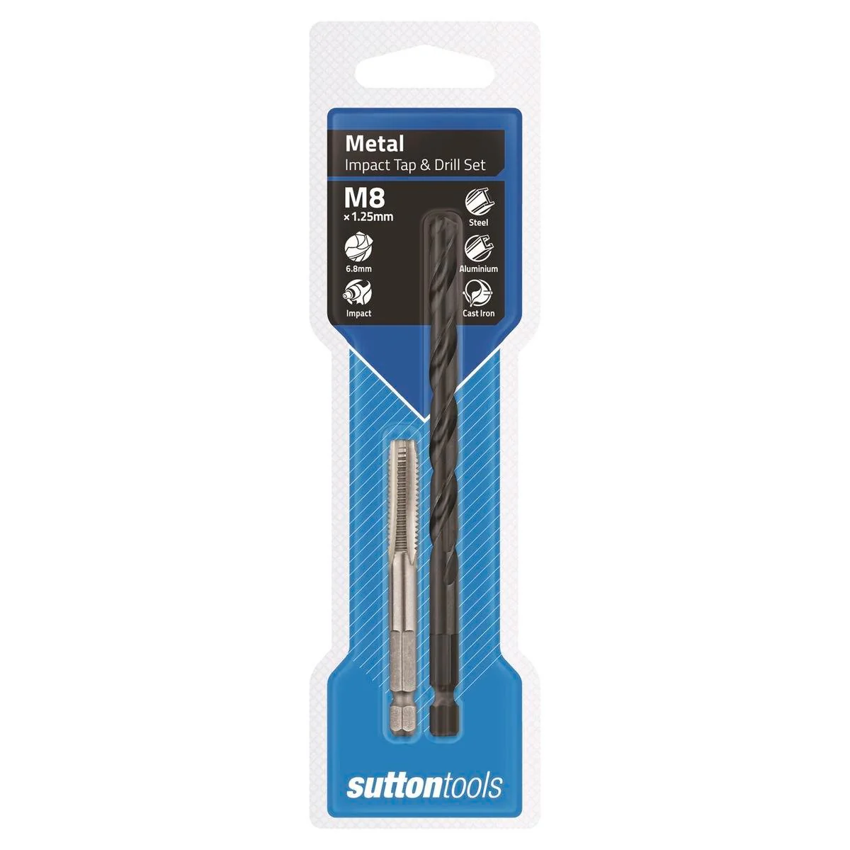 Sutton Tools 6.8mm M8 1/4 Hex Impact Tap And Drill Set Tungsten Alloy