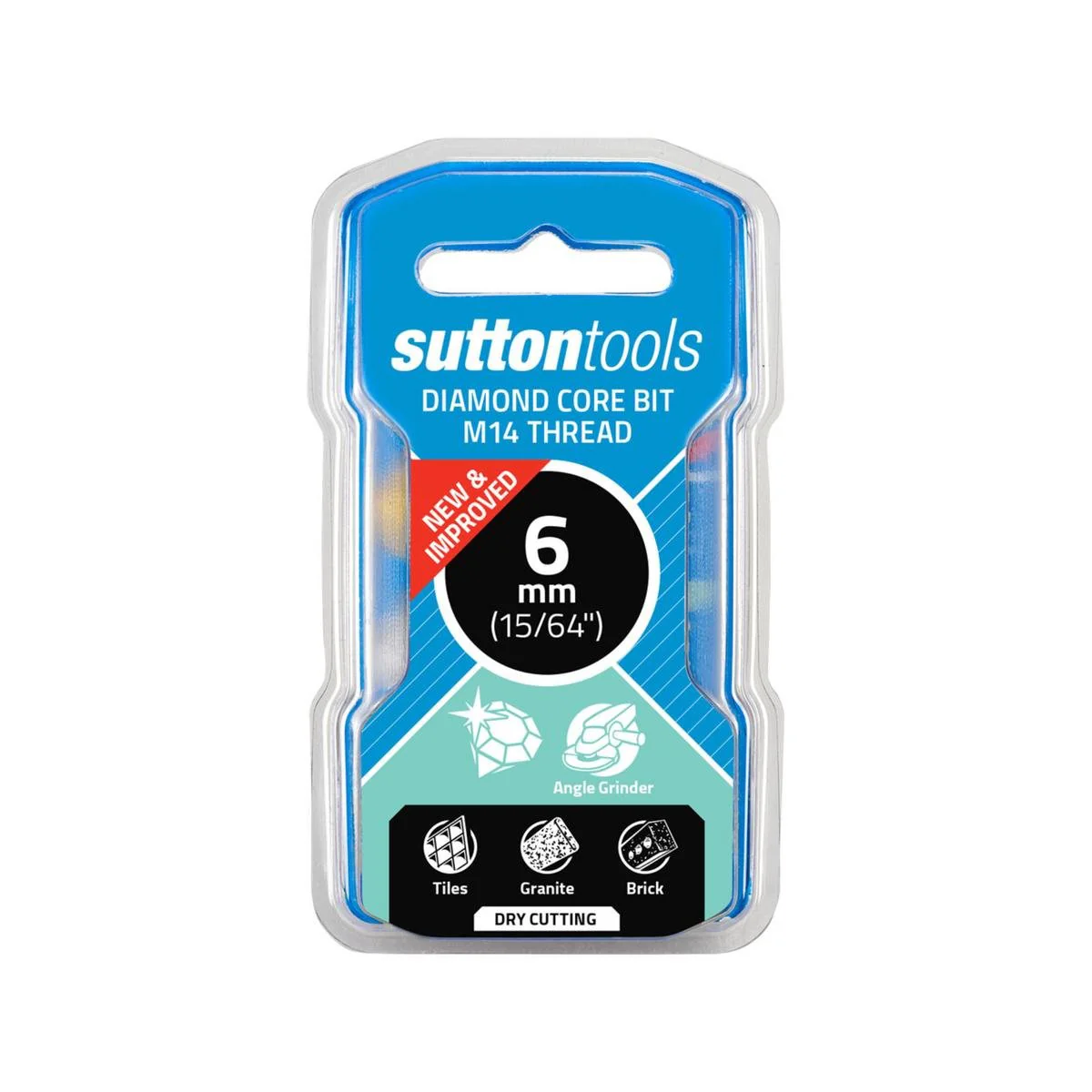 Sutton Tools 6mm M14 Diamond Core Bit - Steel - 35mm Depth - Durable