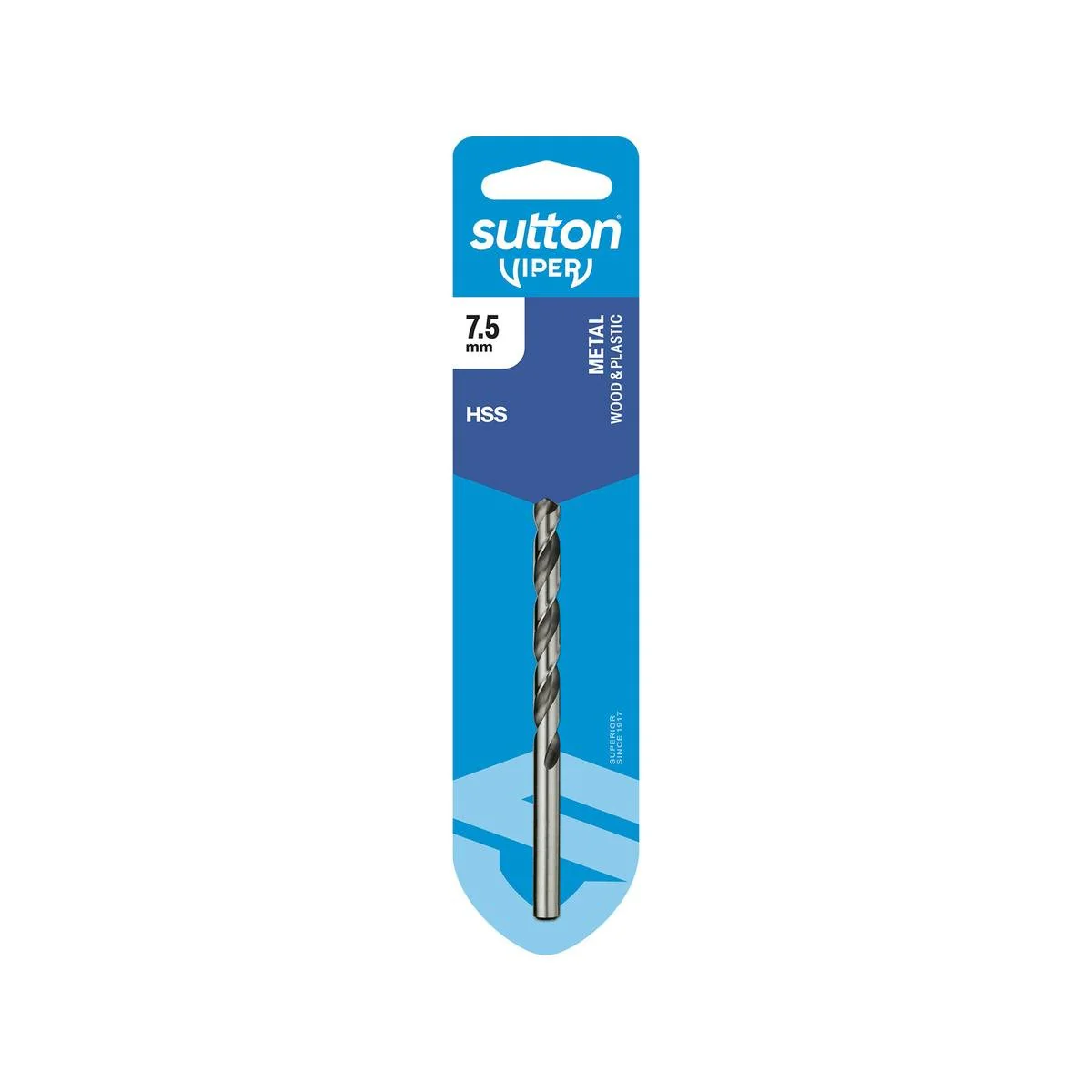 Sutton Tools 7.5mm Viper Jobber Drill Bit - M2 HSS - Fast Drilling
