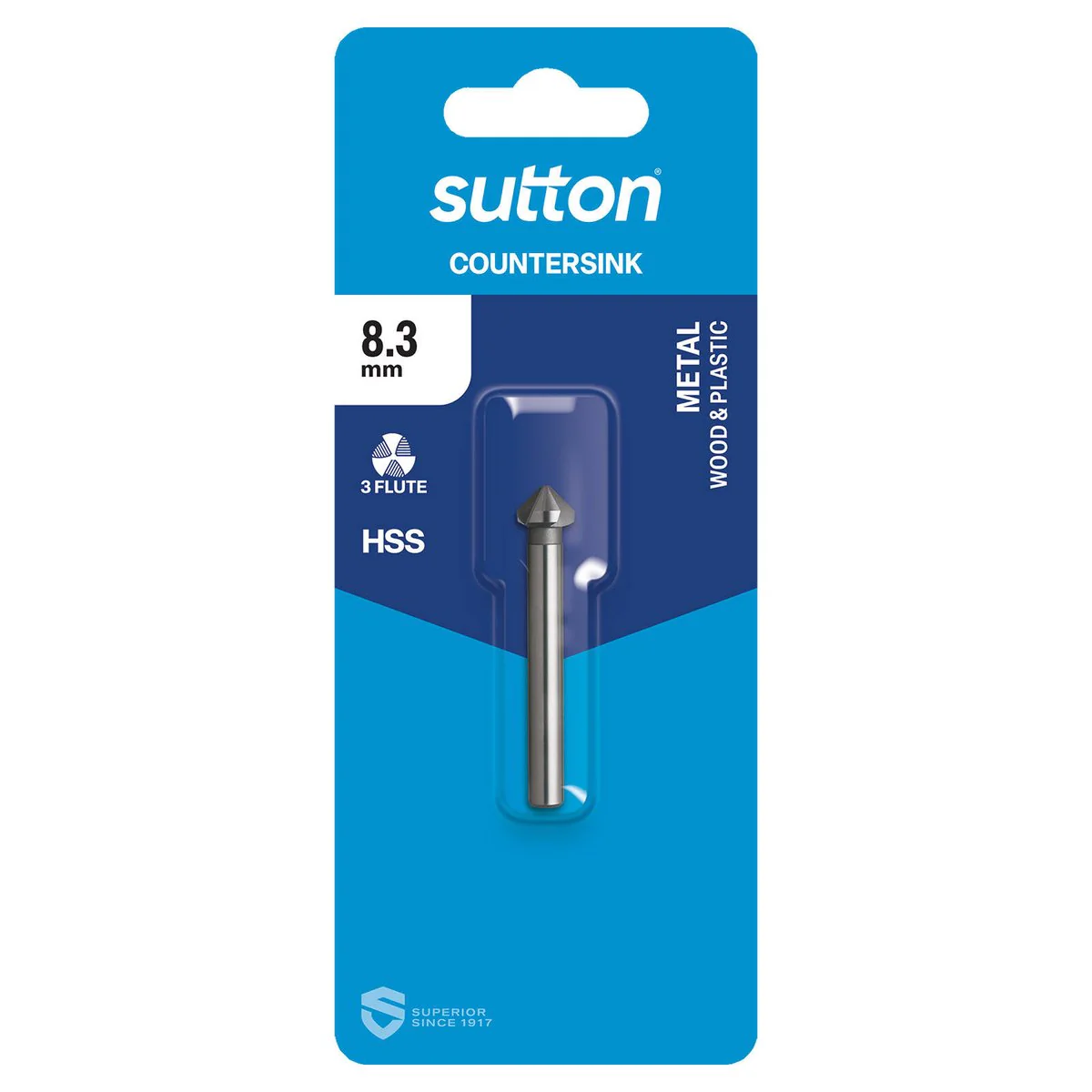 Sutton Tools Countersink Bit - 8.3mm - HSS - Three Flute