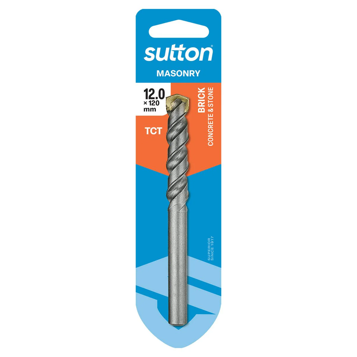 Sutton Tools Masonry Drill Bit - 12 x 120mm - Carbide Tip - Aggressive Drilling