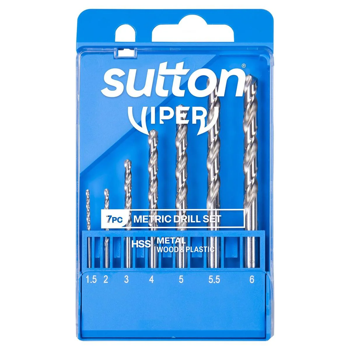 Sutton Tools Viper Metric Drill Bit Refill Set 7 Piece - 1.5mm to 6.0mm - Fast Drilling