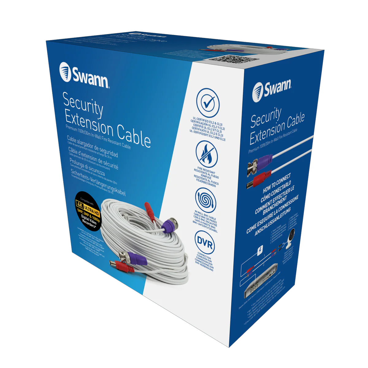 Swann 30m BNC Security Extension Cable - Male to Male - White - 4K Support - Image 5