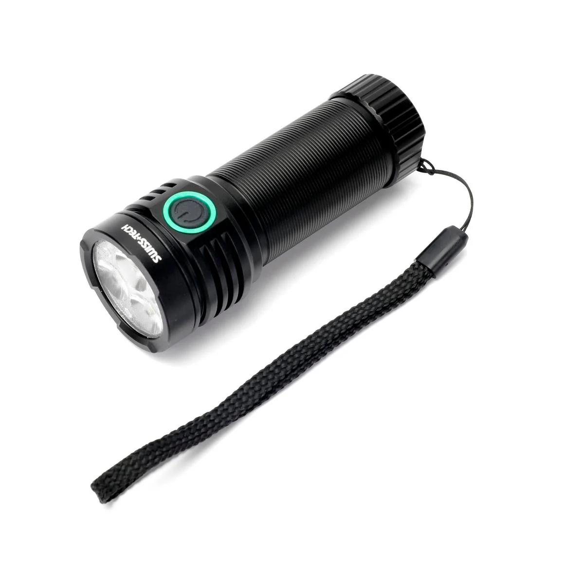 Swiss Tech 3500lm Rechargeable Compact Turbo Flashlight - 102mm x 41mm - Aluminium - 220m Beam Distance