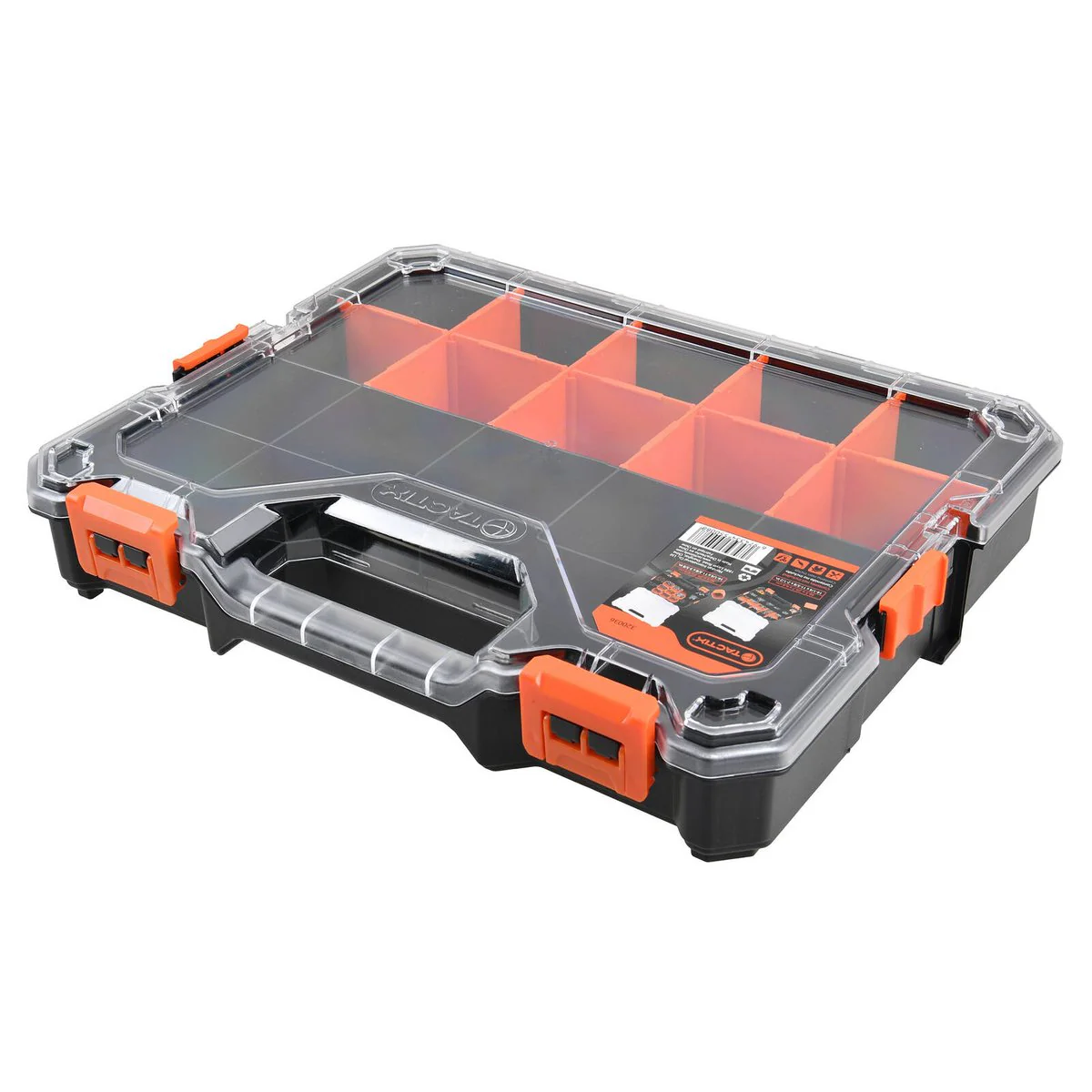 Tactix 365mm Interlock Organiser - Clear - 9 Removable Dividers