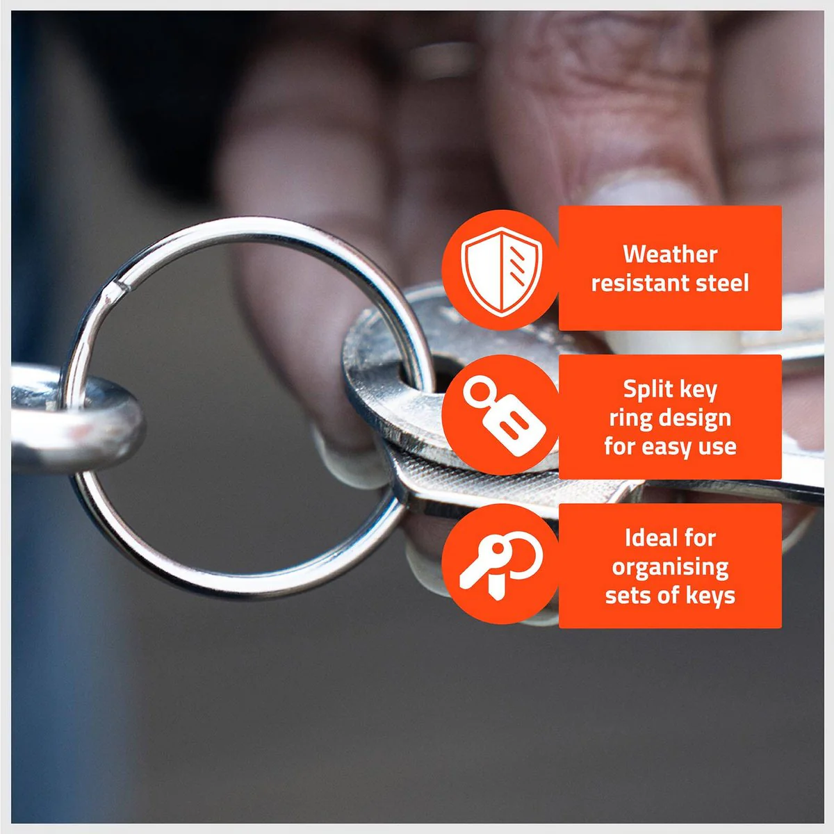 Taskmaster 25mm Key Ring - 100 Pack - Durable Steel - Easy Attachment - Image 3