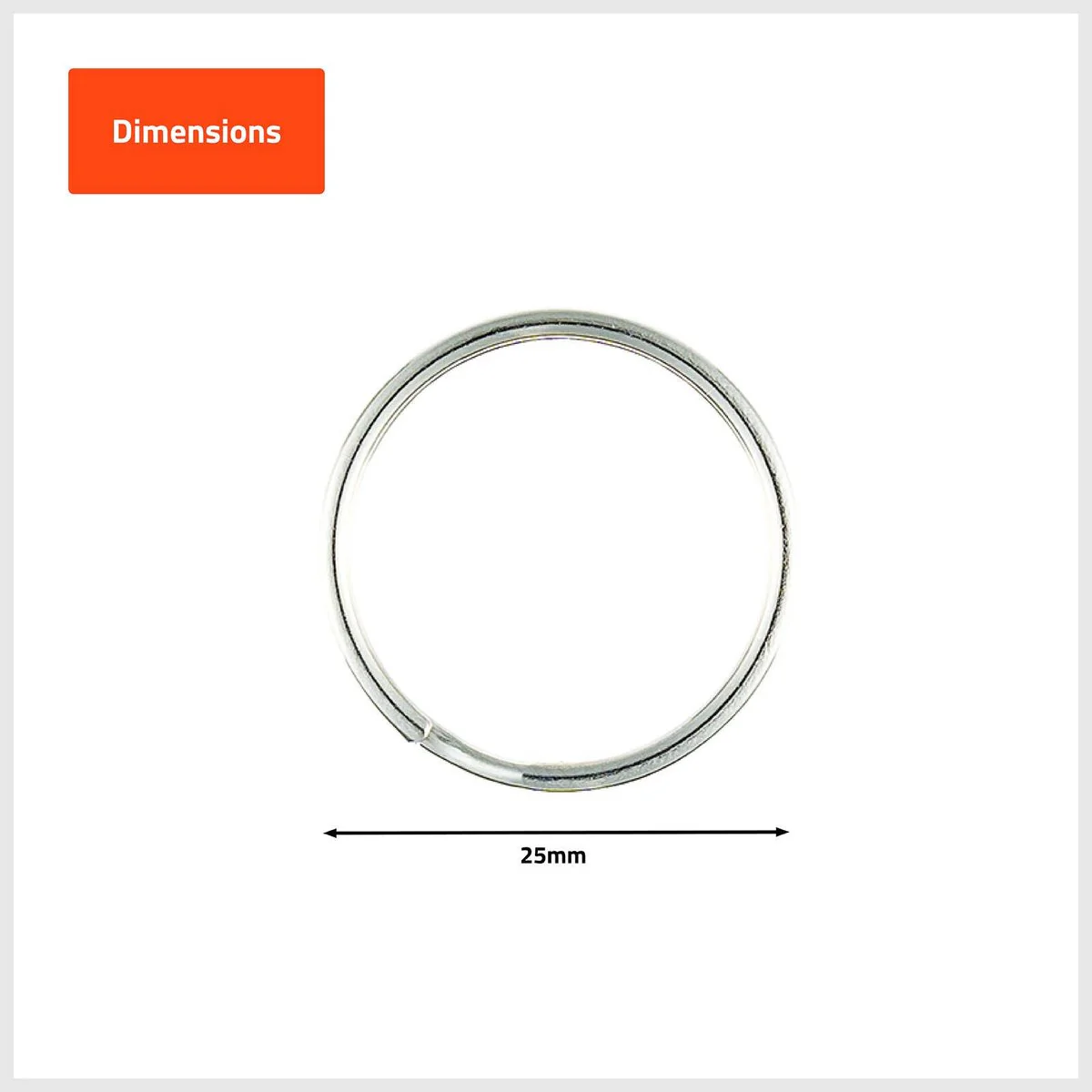 Taskmaster 25mm Key Ring - 100 Pack - Durable Steel - Easy Attachment - Image 4