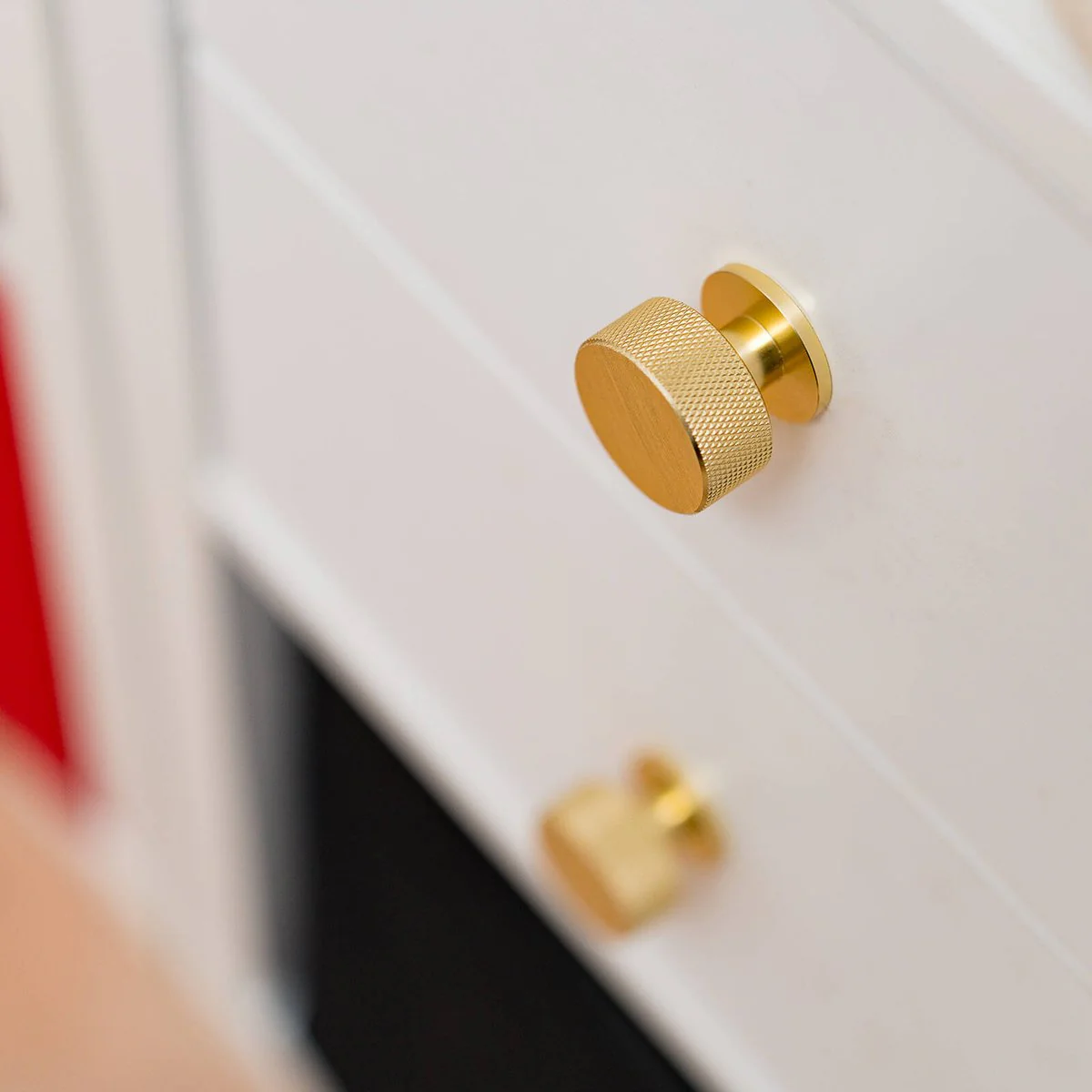 Taskmaster 32mm Knurled Cabinet Knobs 4 Pack - Brushed Brass - Modern Design - Image 3