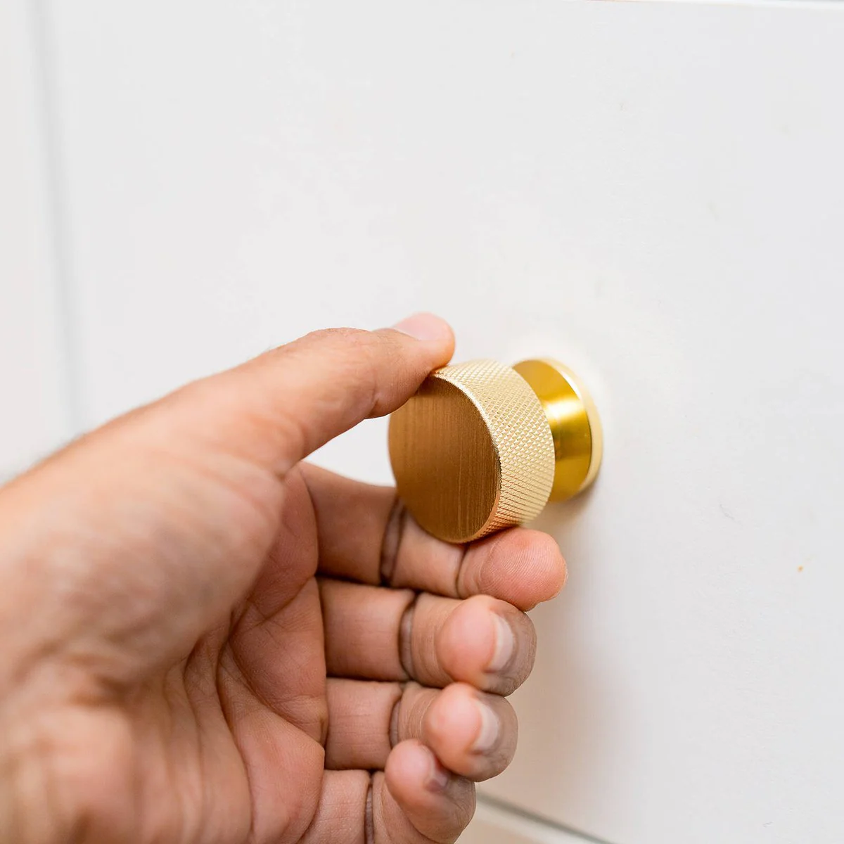 Taskmaster 32mm Knurled Cabinet Knobs 4 Pack - Brushed Brass - Modern Design - Image 4