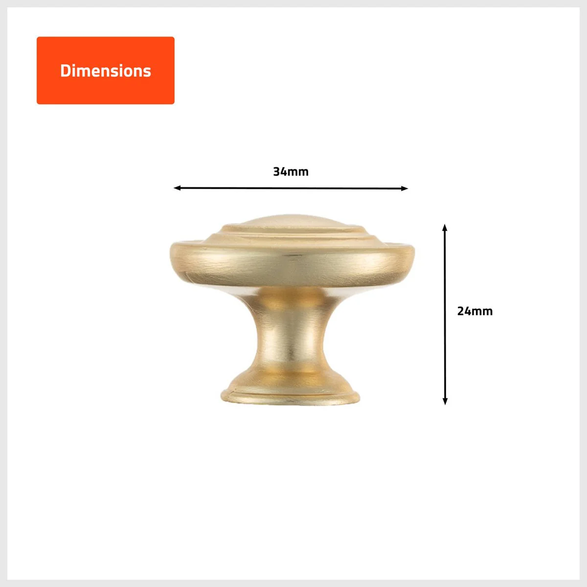 Taskmaster 34mm Brushed Brass Round Cabinet Knobs 4 Pack - Easy Install - Antique Design - Image 3
