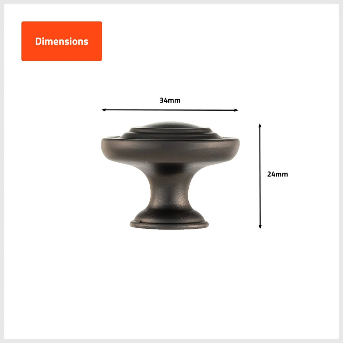 Taskmaster 34mm Round Cabinet Knob - Gunmetal - 1 Pack - Easy Installation - Image 2