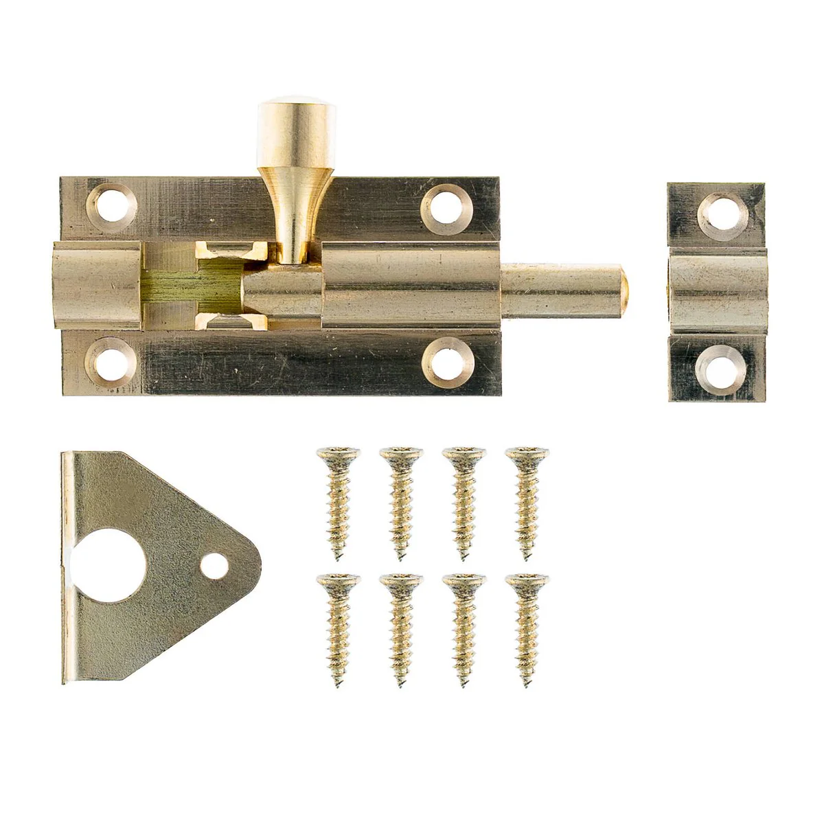 Taskmaster 50mm Polished Brass Barrel Bolt - Solid Brass Security Solution - Image 2