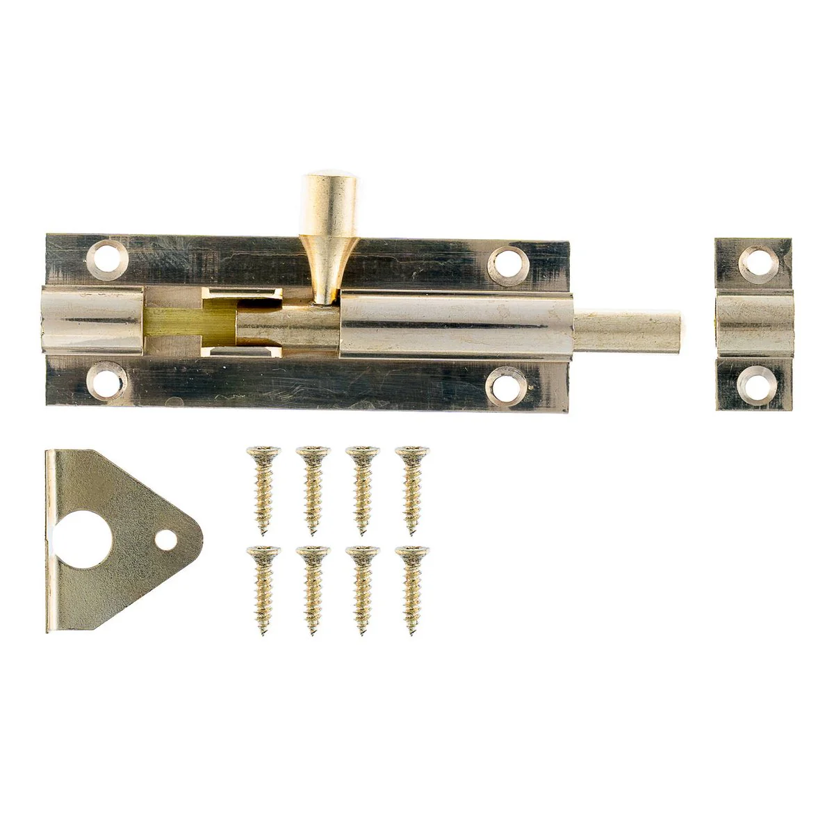 Taskmaster 75mm Polished Brass Barrel Bolt - Solid Brass Security Solution - Image 2