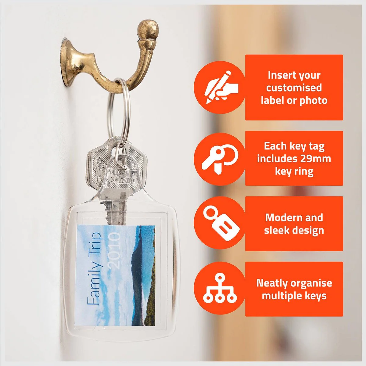 Taskmaster Clear Customisable Key Tags 3 Pack - 100mm x 140mm - Easy Identification - Image 4