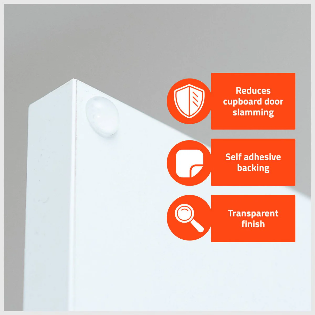 Taskmaster Door Buffer - 250 Pack - 9.5 x 3.8mm - Clear - Noise Reduction - Image 3