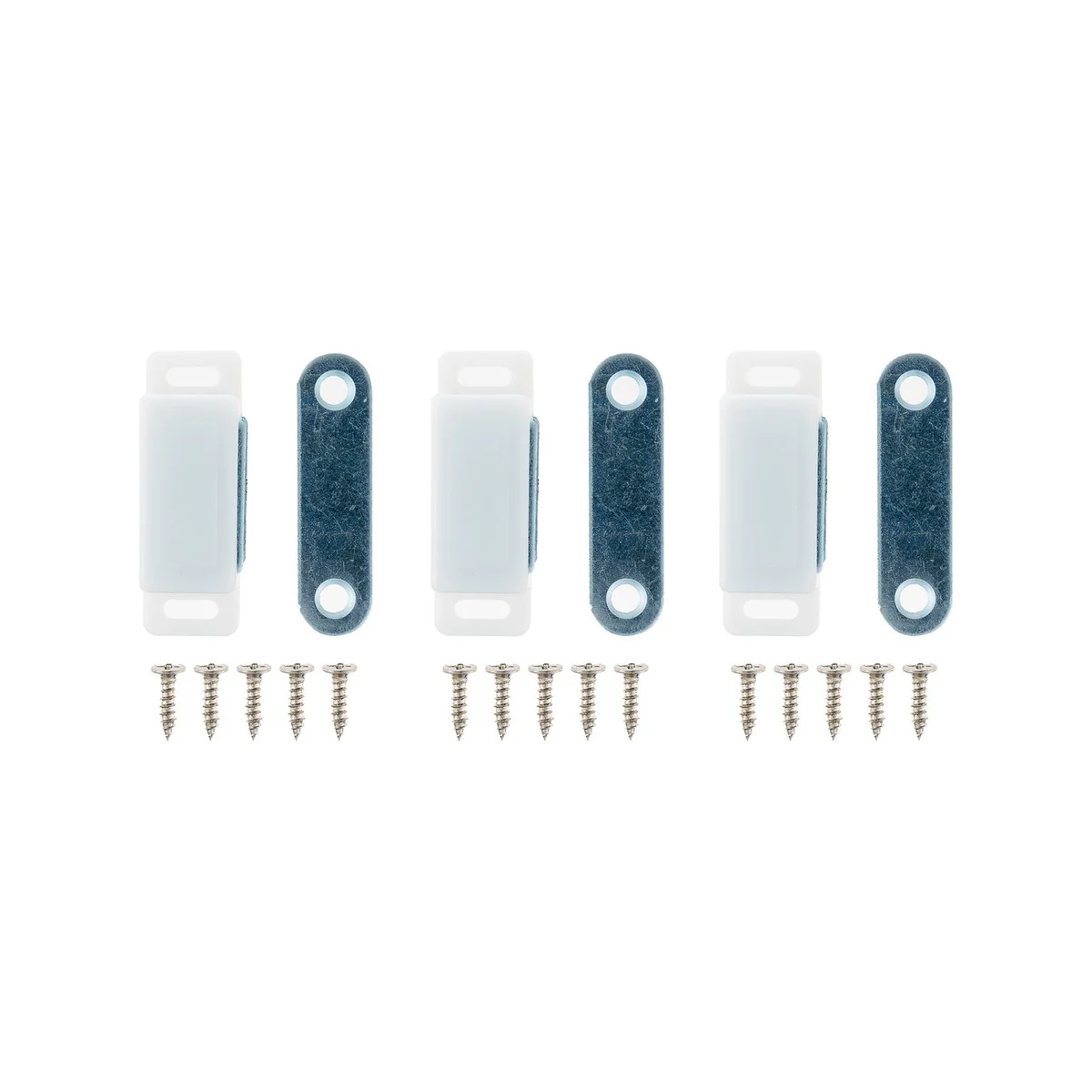 Taskmaster Magnetic Door Catch - 46mm - White - 3 Pack - Durable Plastic - Image 2