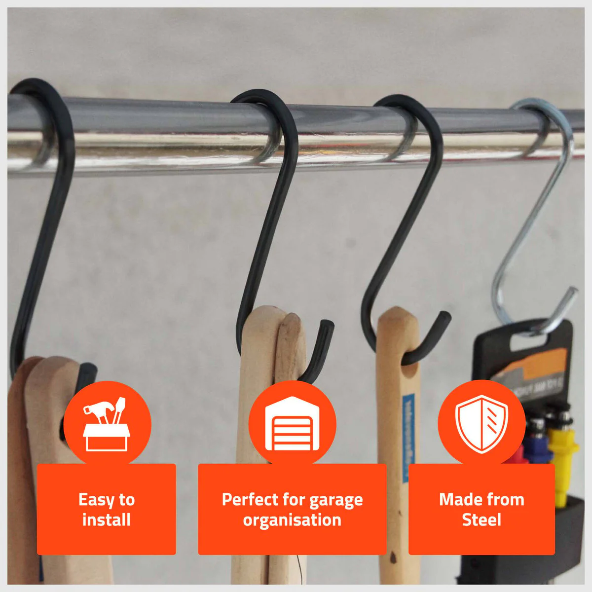 Taskmaster S Hook - 100 x 30 x 5mm - Steel - Garage Storage - Image 3