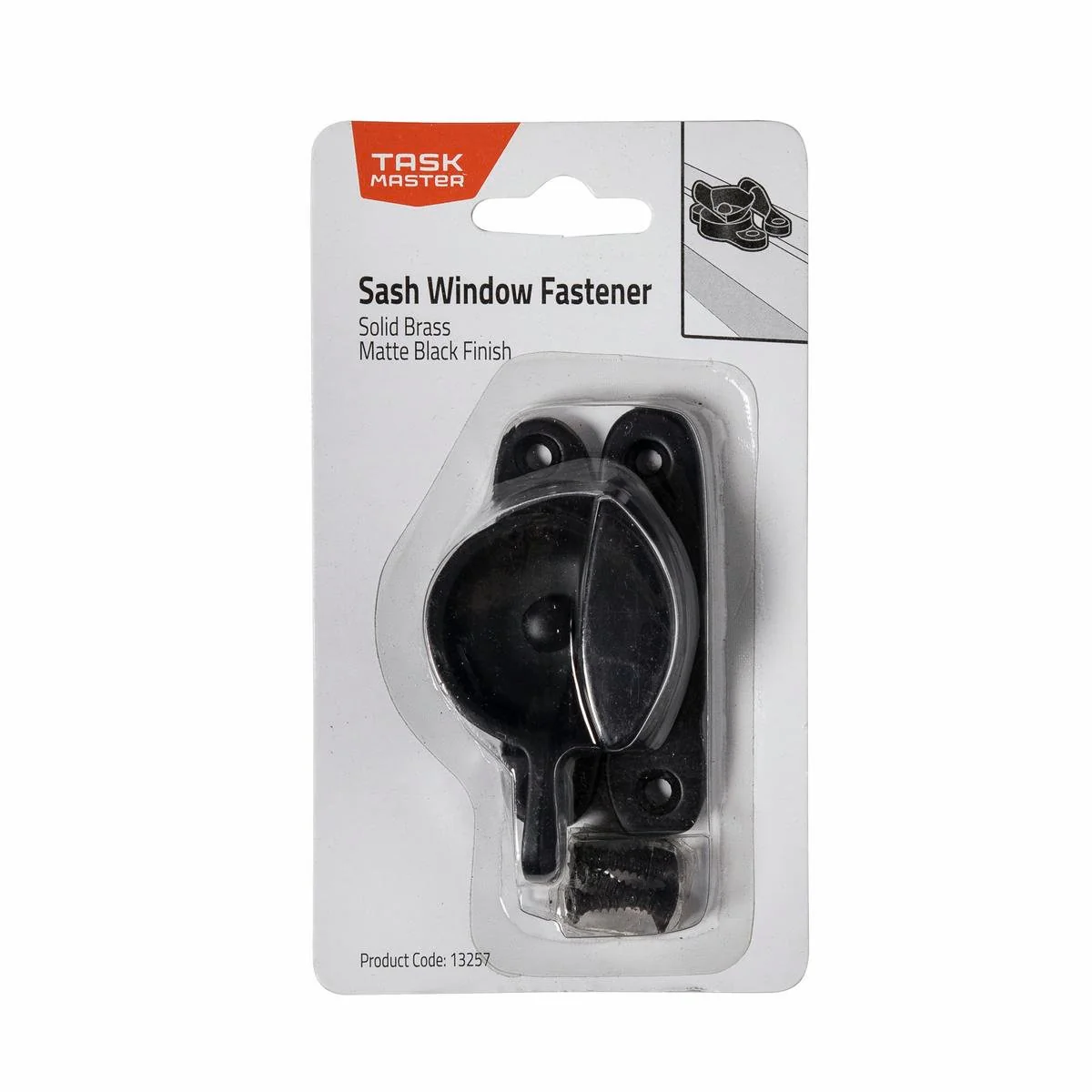 Taskmaster Sash Fastener - 80mm - Solid Brass - Matte Black