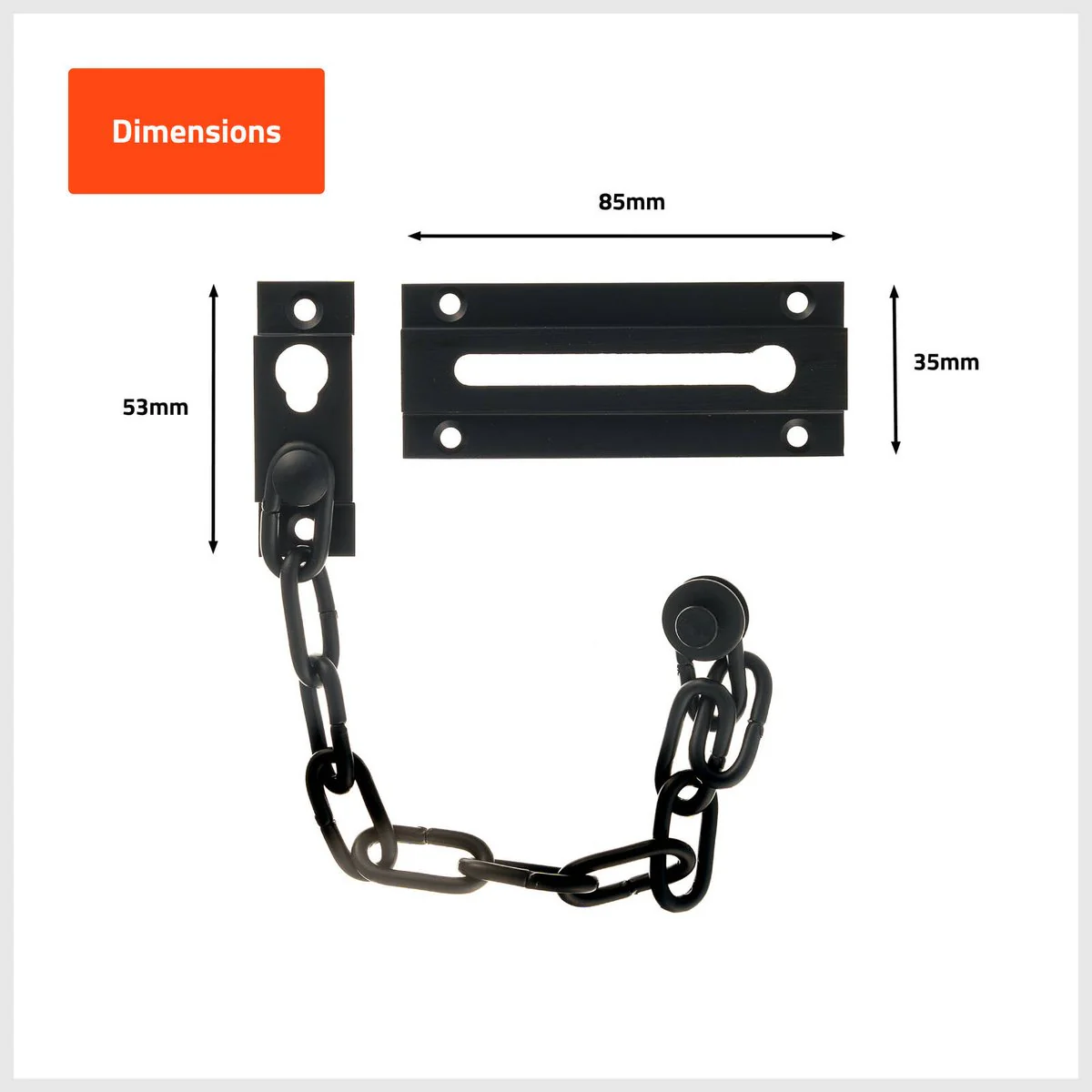 Taskmaster Security Door Chain - 32mm - Solid Brass - Matte Finish - Image 2