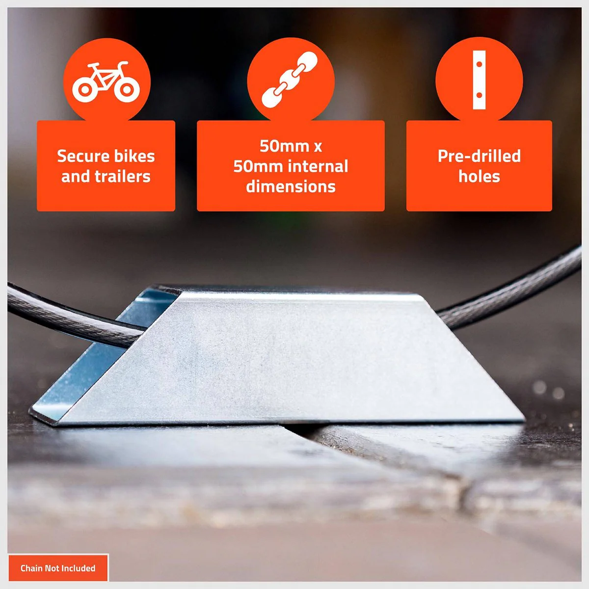 Taskmaster Zinc Floor Anchor Plate 190 x 50mm - Secure Bikes Trailers - Image 3