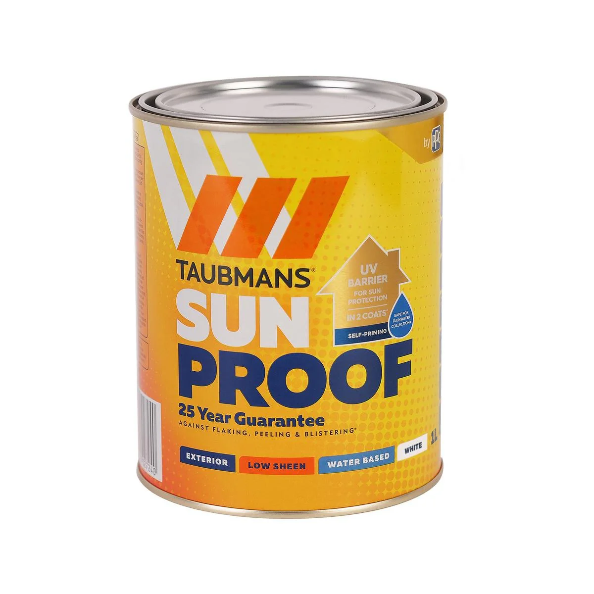 Taubmans 1L White Low Sheen Exterior Paint - UV Protection - Fast Drying
