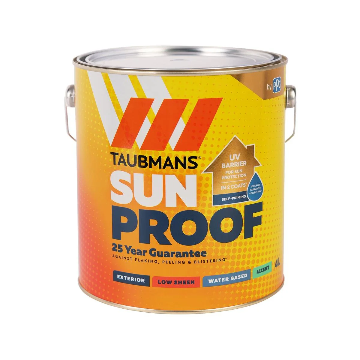Taubmans 4L Accent Sheen Low Sunproof Exterior Paint - 4L - UV Protection, Self-Priming