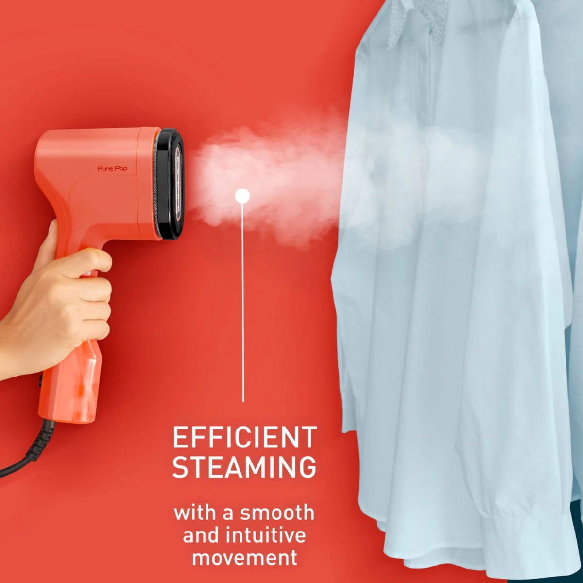 Tefal Pure Pop Handheld Garment Steamer DT2022 - 20 g/min - Watermelon - Image 3