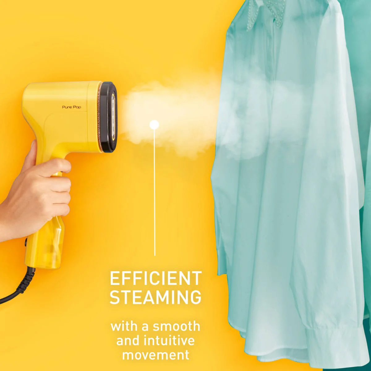 Tefal Pure Pop Handheld Garment Steamer DT2026 - 20 g/min - Sunshine Yellow - Image 3