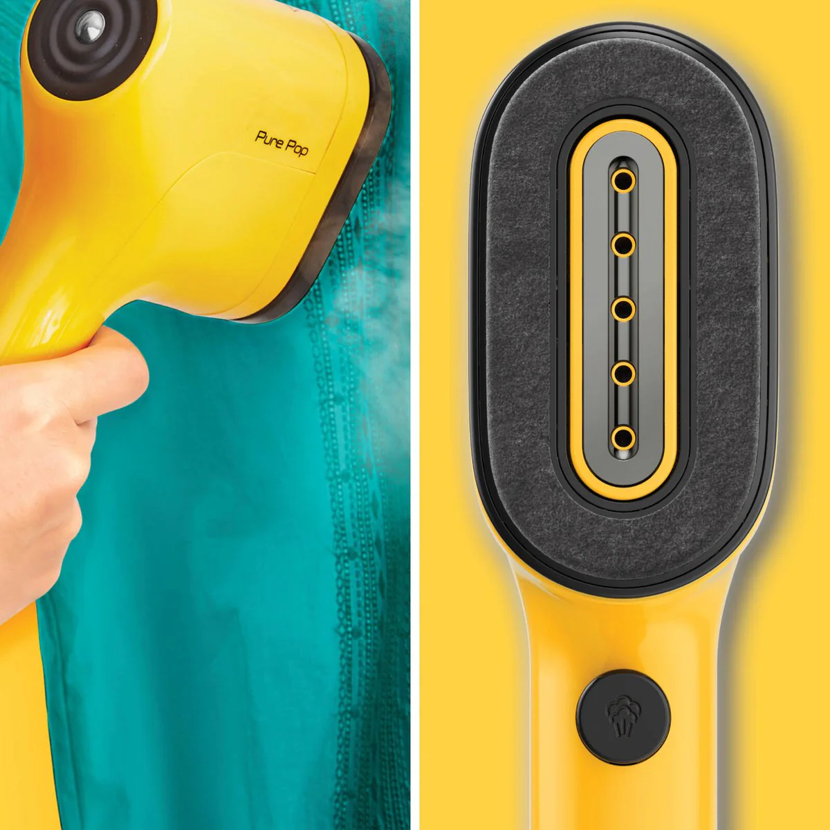 Tefal Pure Pop Handheld Garment Steamer DT2026 - 20 g/min - Sunshine Yellow - Image 5