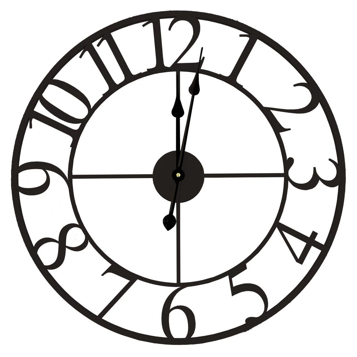 Tempus Metal Wall Clock - Classic Black - 60cm - Indoor/Outdoor Use