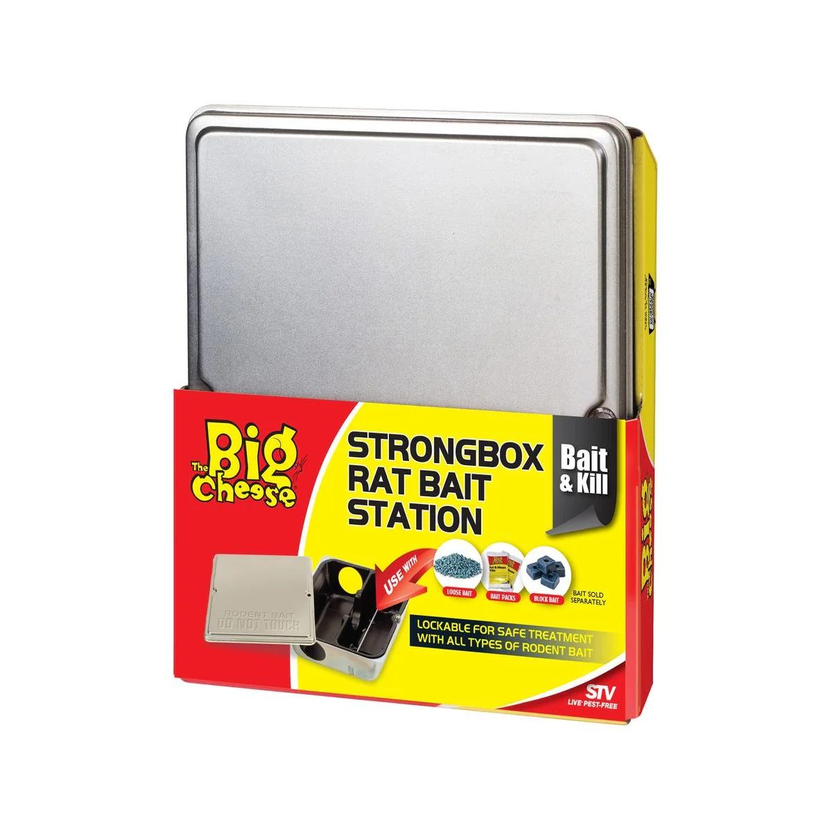The Big Cheese Rat Bait Station - 100mm x 200mm - Metal - Tamper Resistant