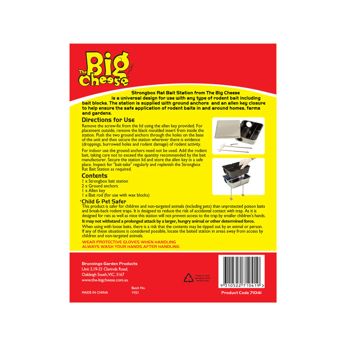 The Big Cheese Rat Bait Station - 100mm x 200mm - Metal - Tamper Resistant - Image 3