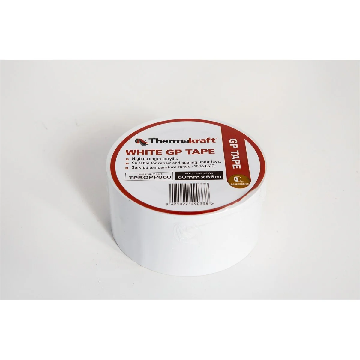 Thermakraft General Purpose Tape - 60mm x 66m - Acrylic Adhesive - High Bonding