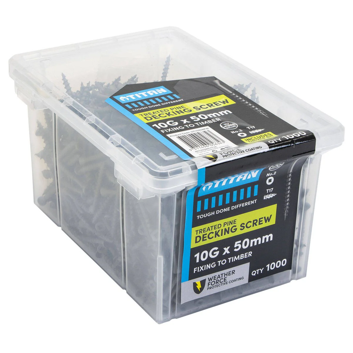 Titan 10g x 50mm Treated Pine Decking Screws Pack of 1000 - Weather Resistant - Image 3