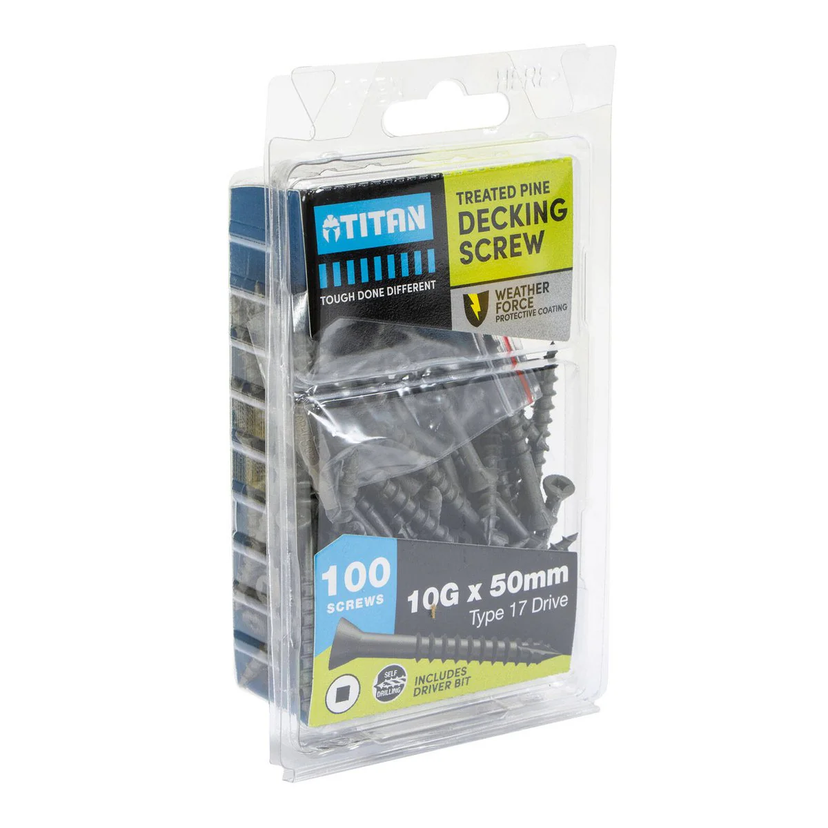 Titan 10g x 50mm Weather Force Deck Treated Pine Screws Qty 100 - Durable Corrosion Protection - Image 2