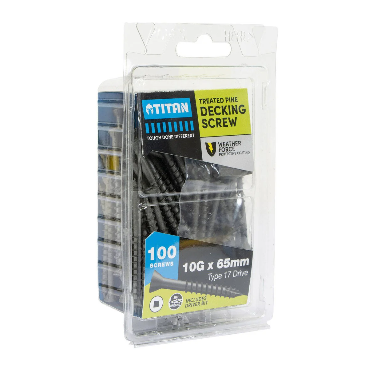 Titan 10g x 65mm Deck Treated Pine Screw Pack of 100 - Weather Force - Corrosion Protection - Image 2